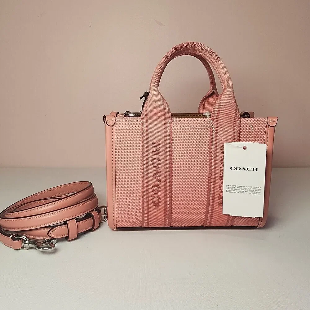 NWT Coach Smith Mini Tote CS618 Silver Light Blush Pink